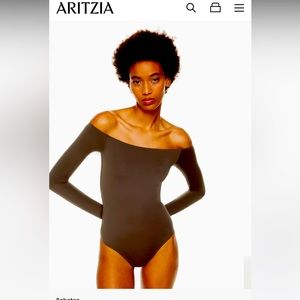 Aritzia Babaton off-the -shoulder longsleeve body suit. NWOT. Never worn.